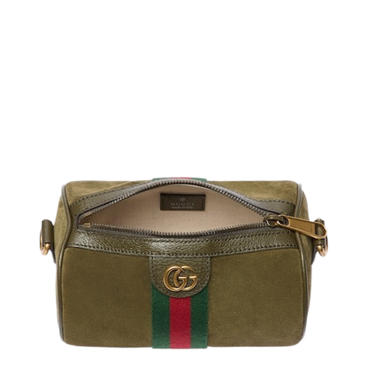 Ophidia Mini Shoulder Bag Suede Dark Green - Image 2