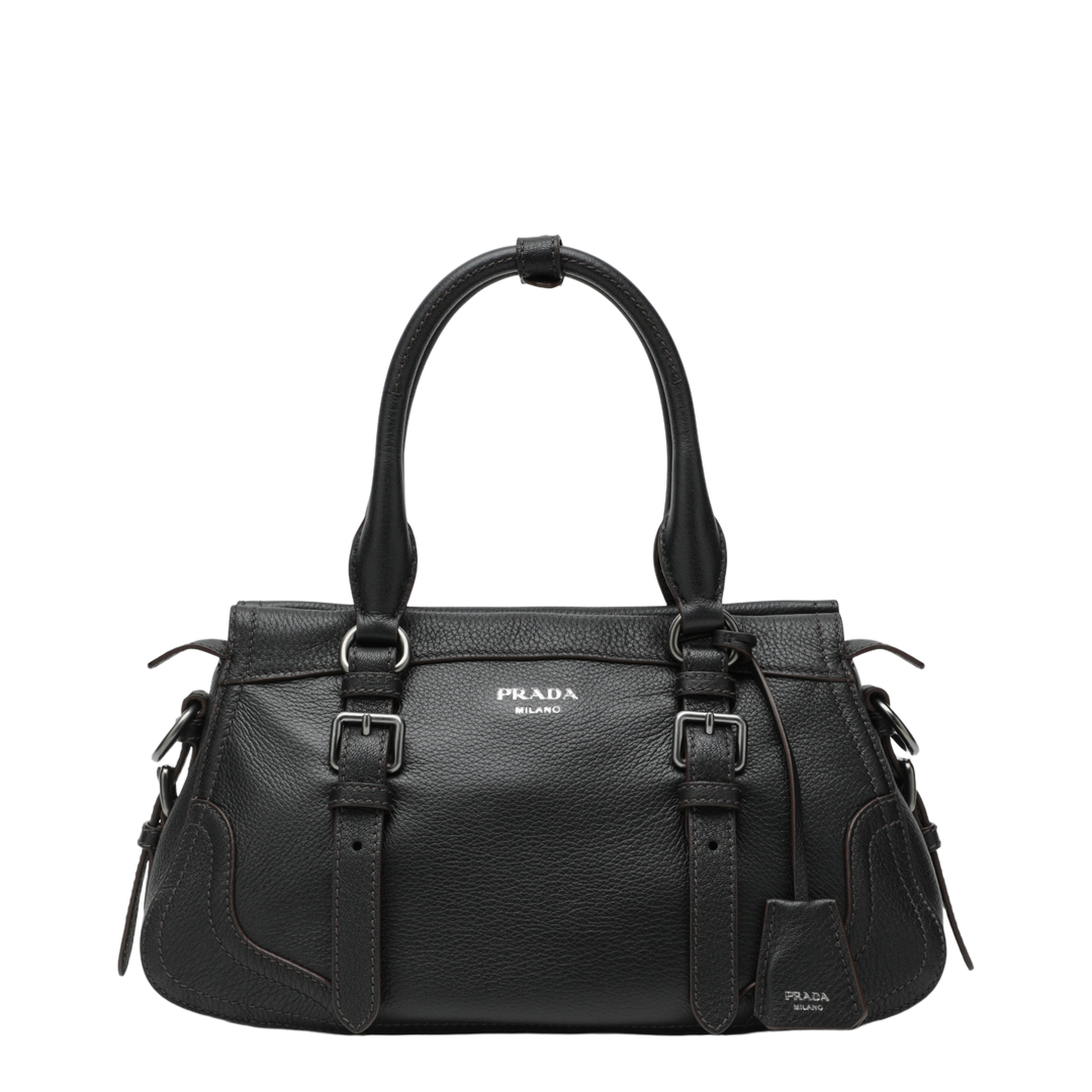 Large Leather Tote Bag - Black - Image 1