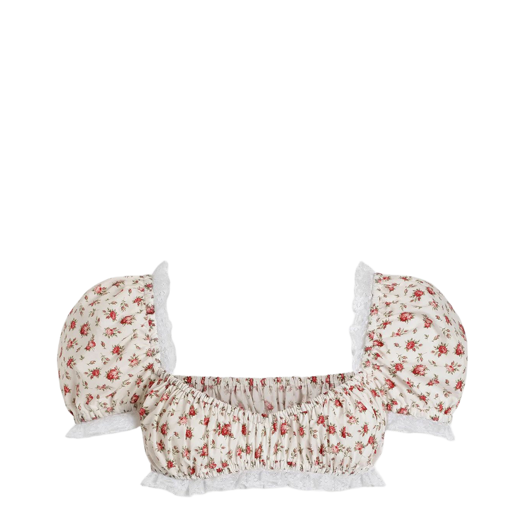 Small Rose-Print Poplin Top in Multicolor - Image 1