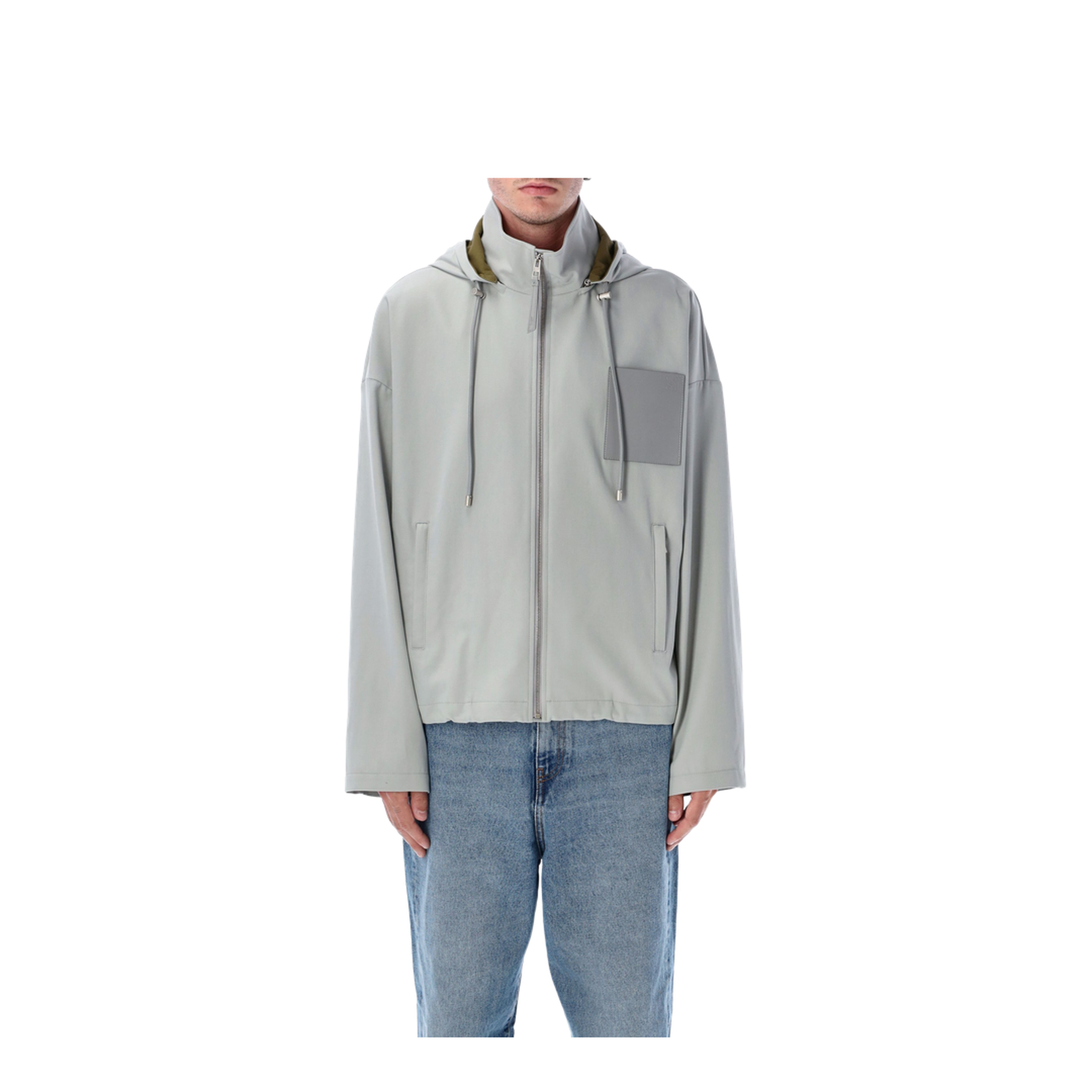 Hooded Jacket in Cotton Grey - Image 1