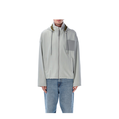 Hooded Jacket in Cotton Grey - Image 1