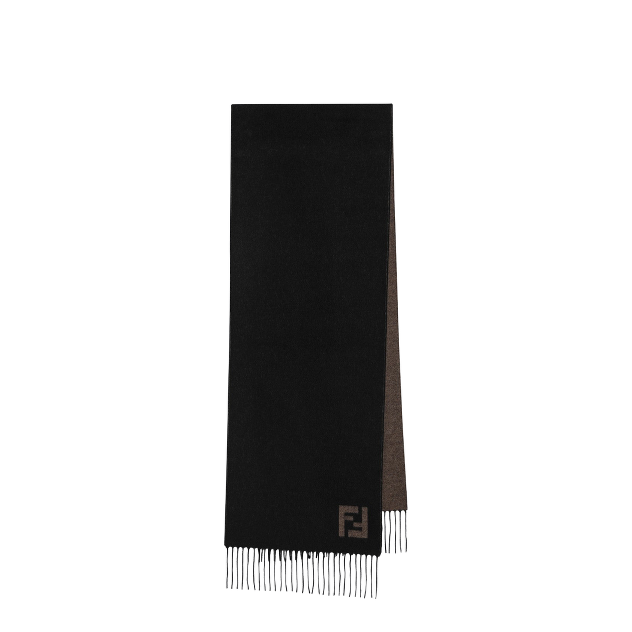 Black Sand Wool and Cashmere Scarf - Image 1