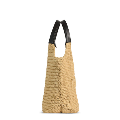 Crochet Medium Calfskin Tote - Beige - Image 2
