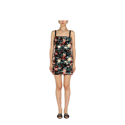 Rose Embroidery Short Dress - Image 1