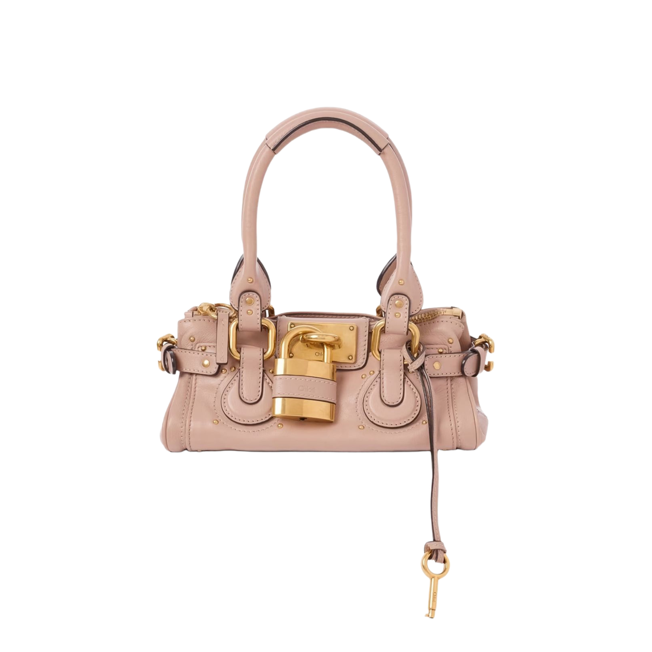 Paddington Small Grained Leather Shoulder Bag - Earthy Pink - Image 1