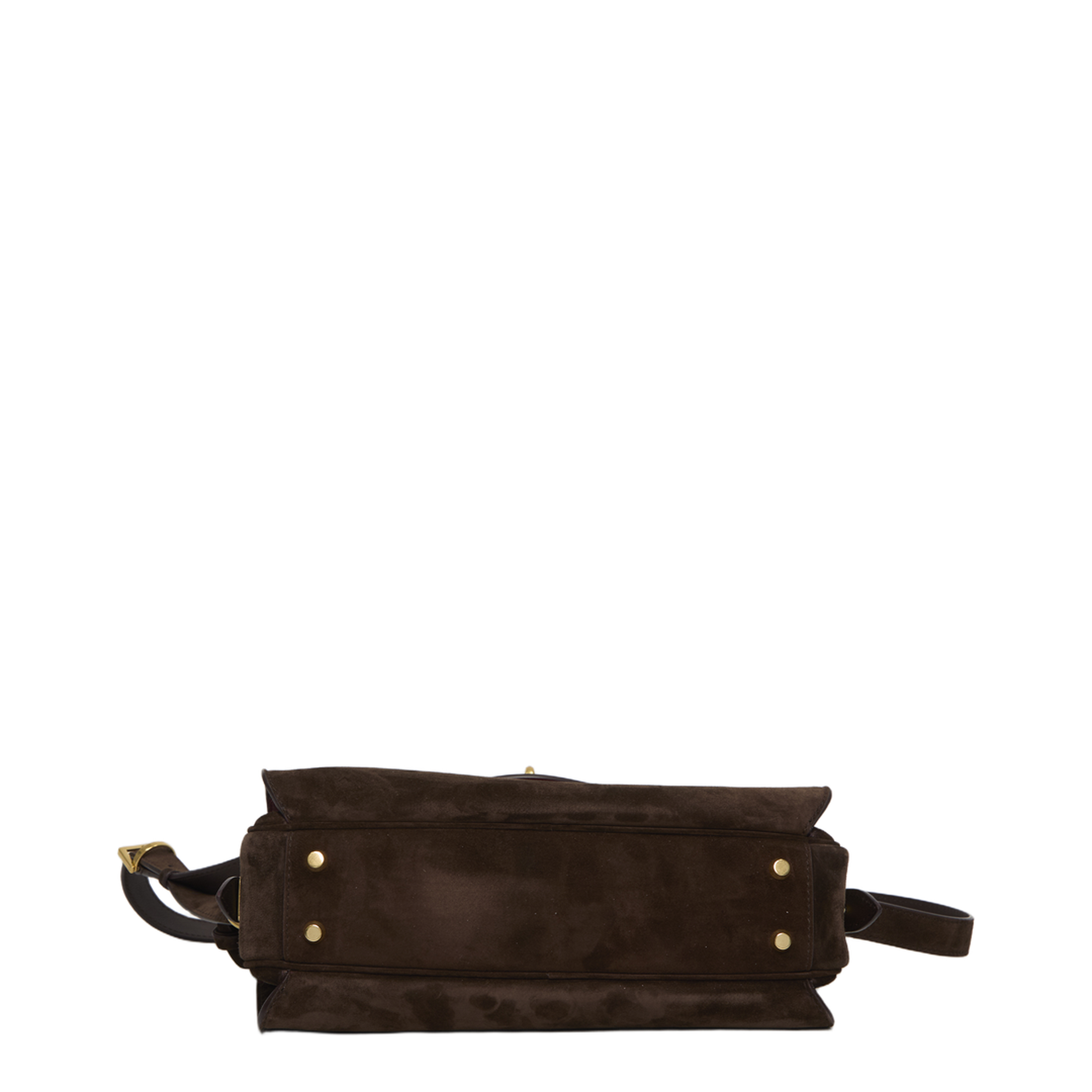 Le 7 Medium Suede Calfskin Shoulder Bag - Moka/Ruby - Image 3