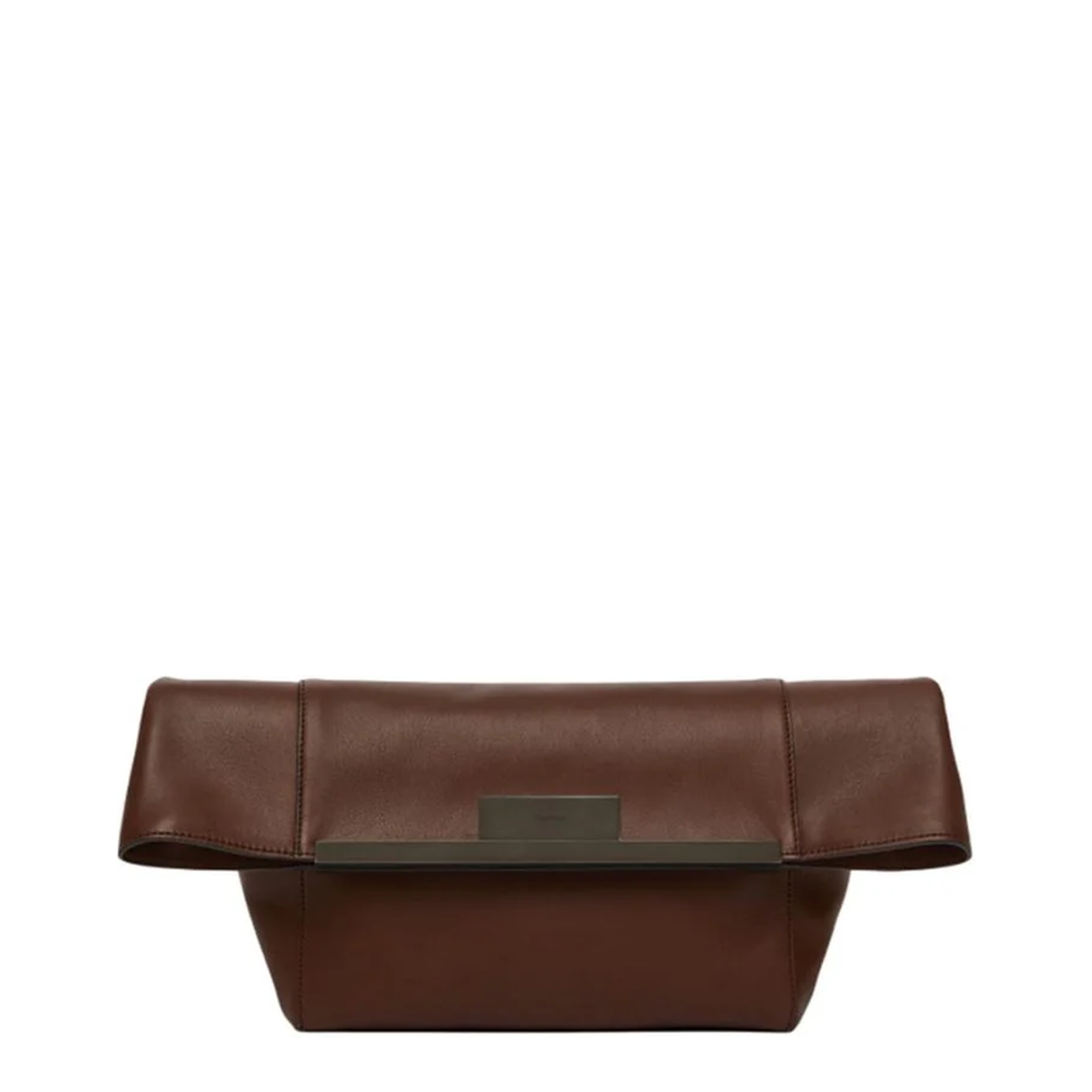 Natural Leather Clutch Bag Cocoa - Image 1
