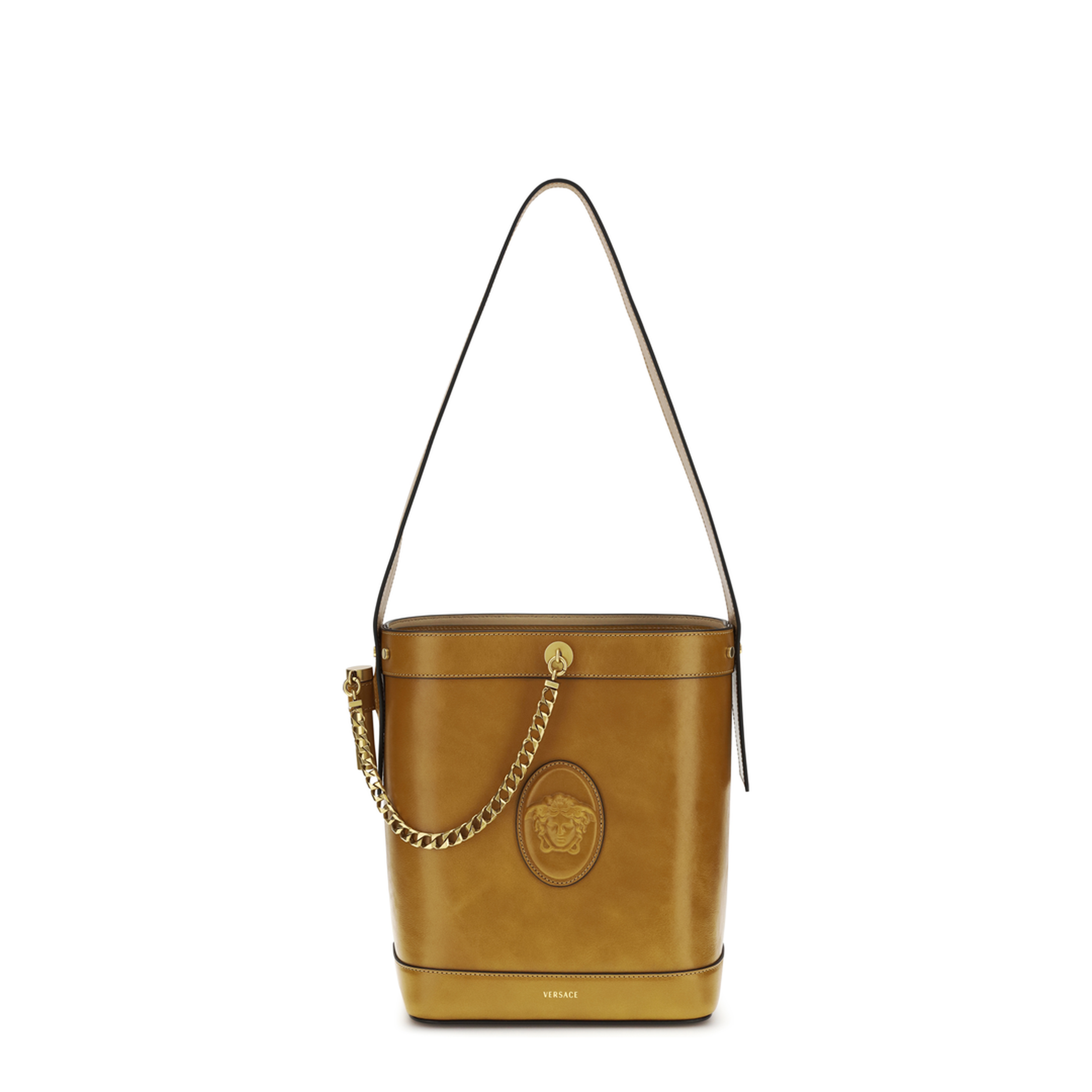 Small Leather Pivot Bucket Bag - Image 1