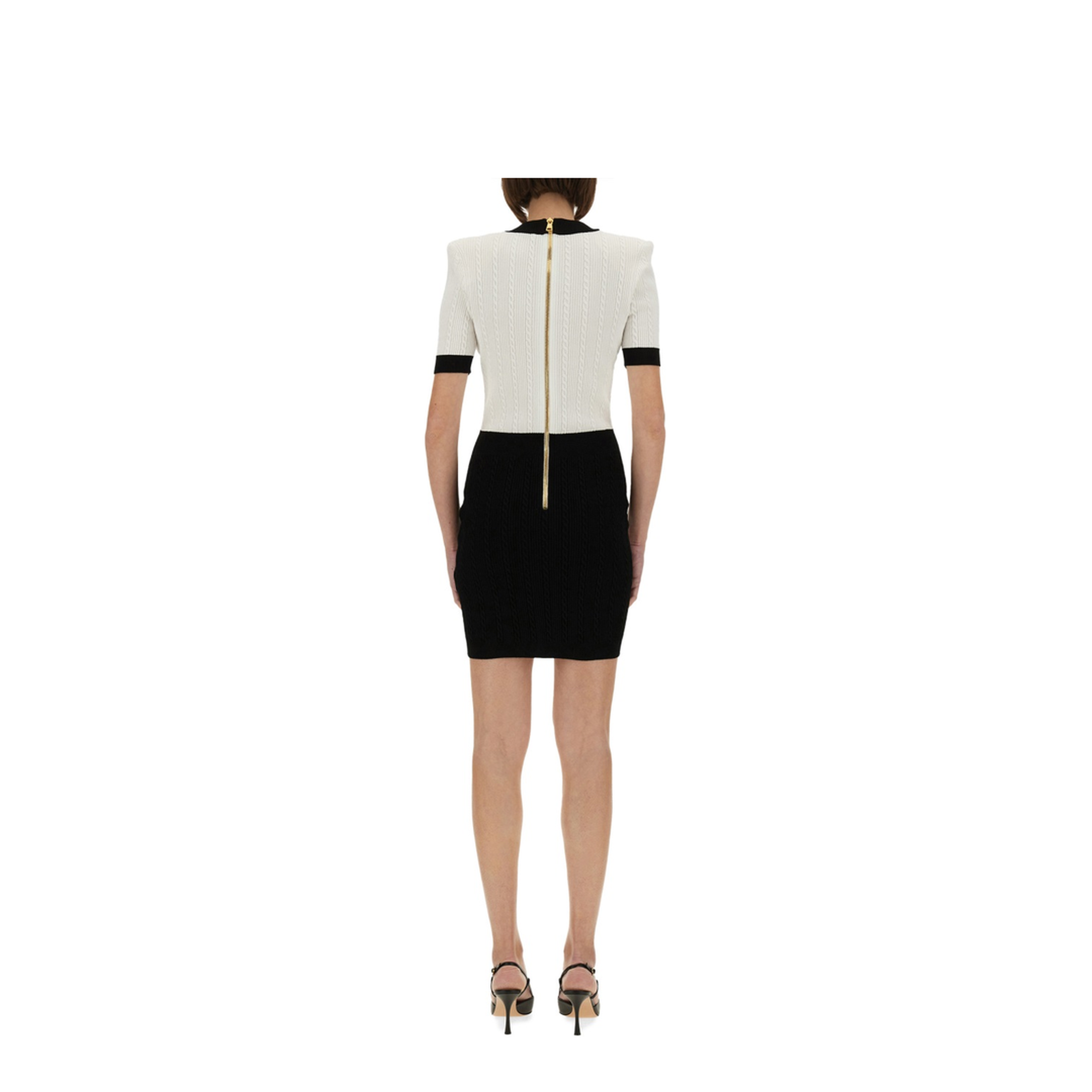 Two-tone cable-knit bodycon dress - Image 3