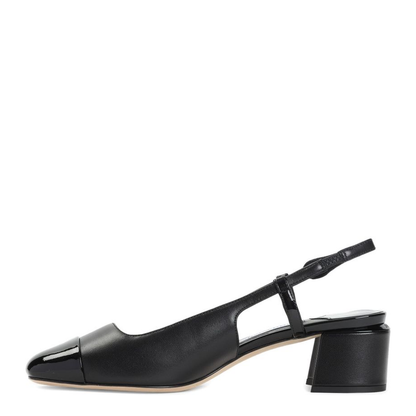 Black Nappa and Patent Leather Pumps - Image 2