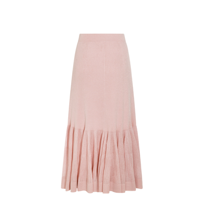 Luna Pleated Frill Skirt - Dusty Pink - Image 3