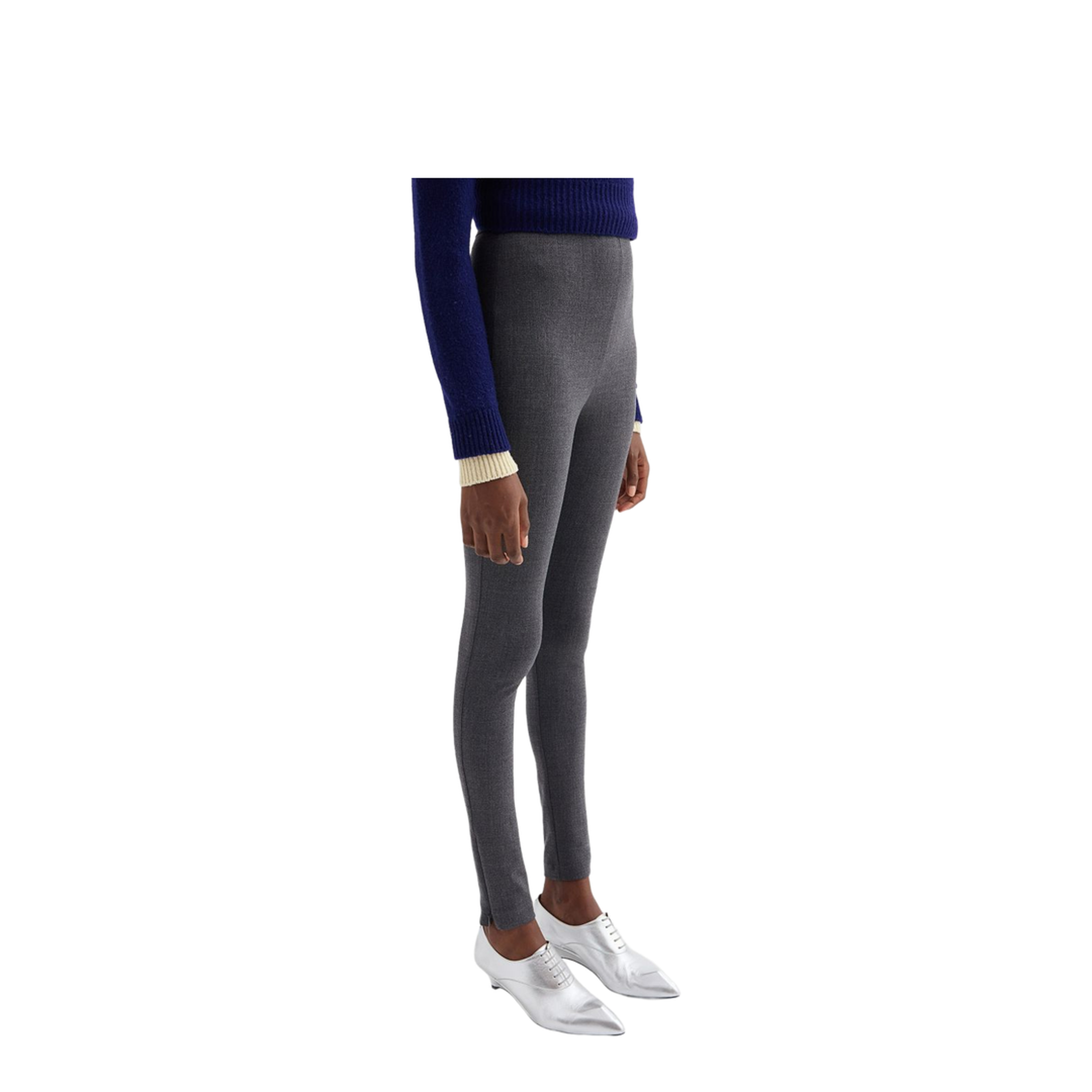 Black Stretch Virgin Wool Blend Pant - Image 2