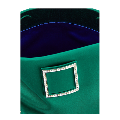 Trompette Clutch Satin Green - Image 4