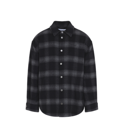 Flannel Wool Overshirt Padded Coat - Image 1