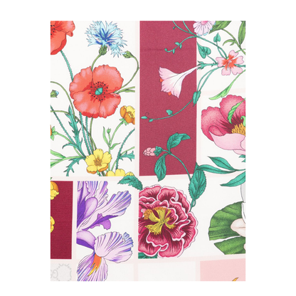 Printed Silk Twill Carré in Bordeaux and Multicolor - Image 2