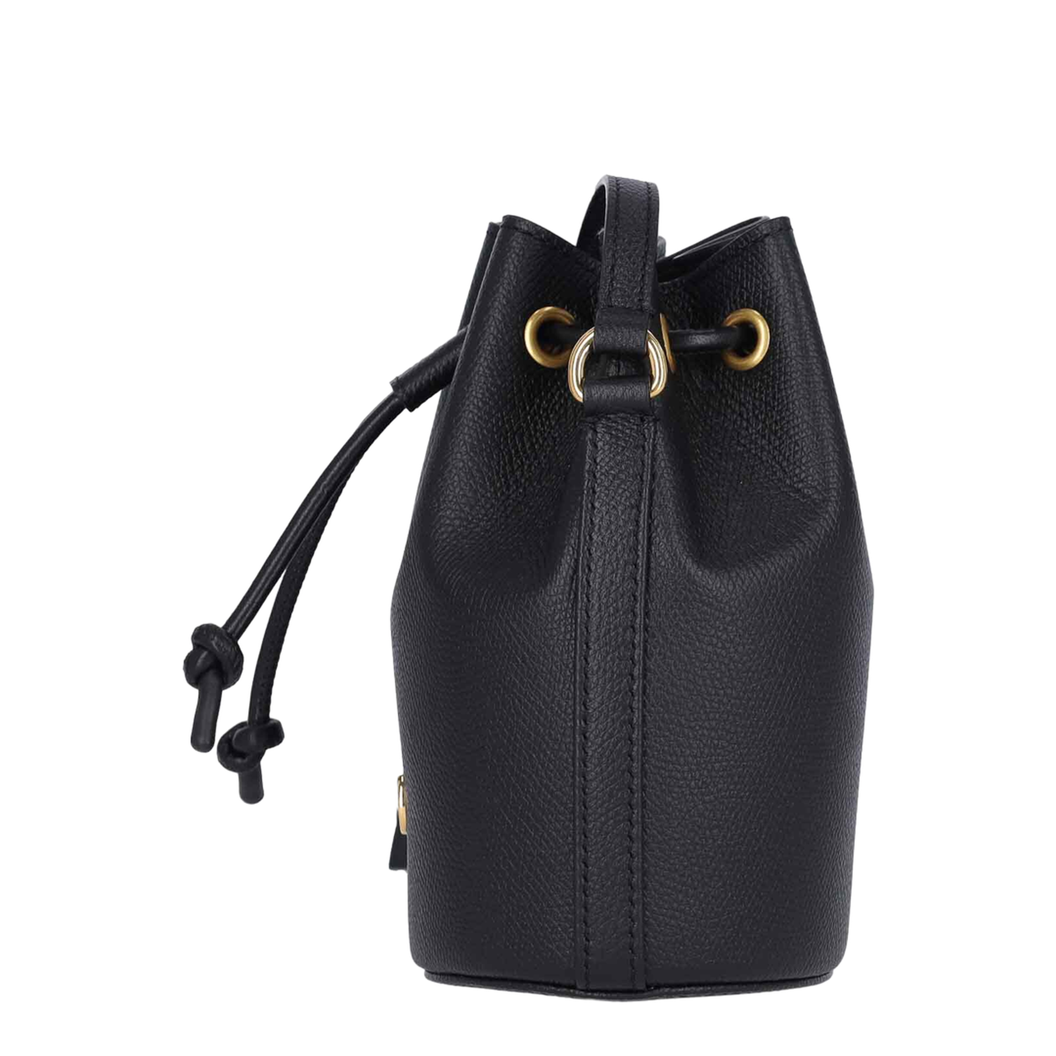 Black Leather Bucket Bag - Image 5