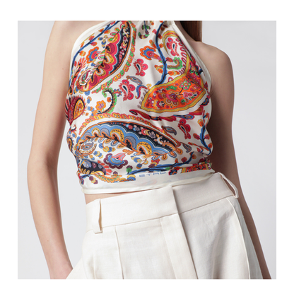 Paisley Print Silk Top - Image 2