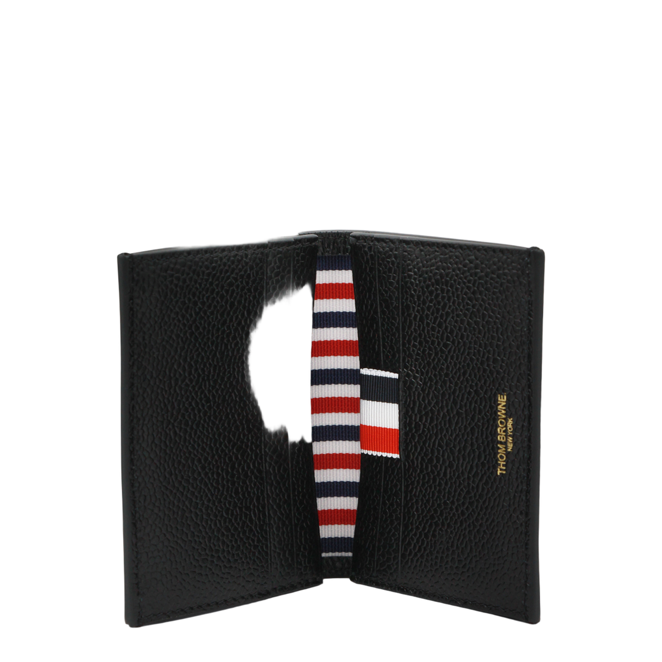Pebble Grain RWB Stripe Double Card Holder in Black - Image 4