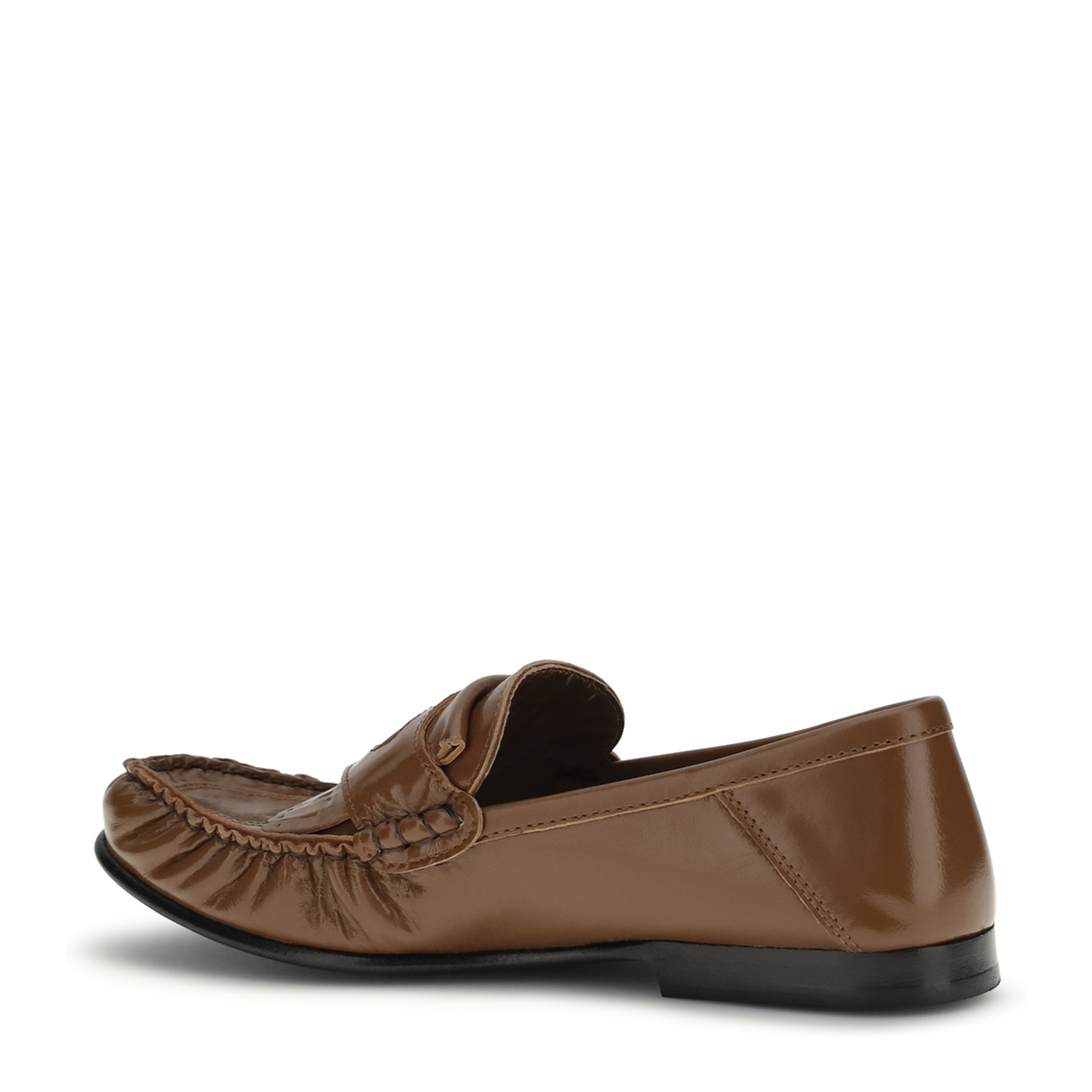 Leather Loafers with Tassels and Foldable Heel - Image 3