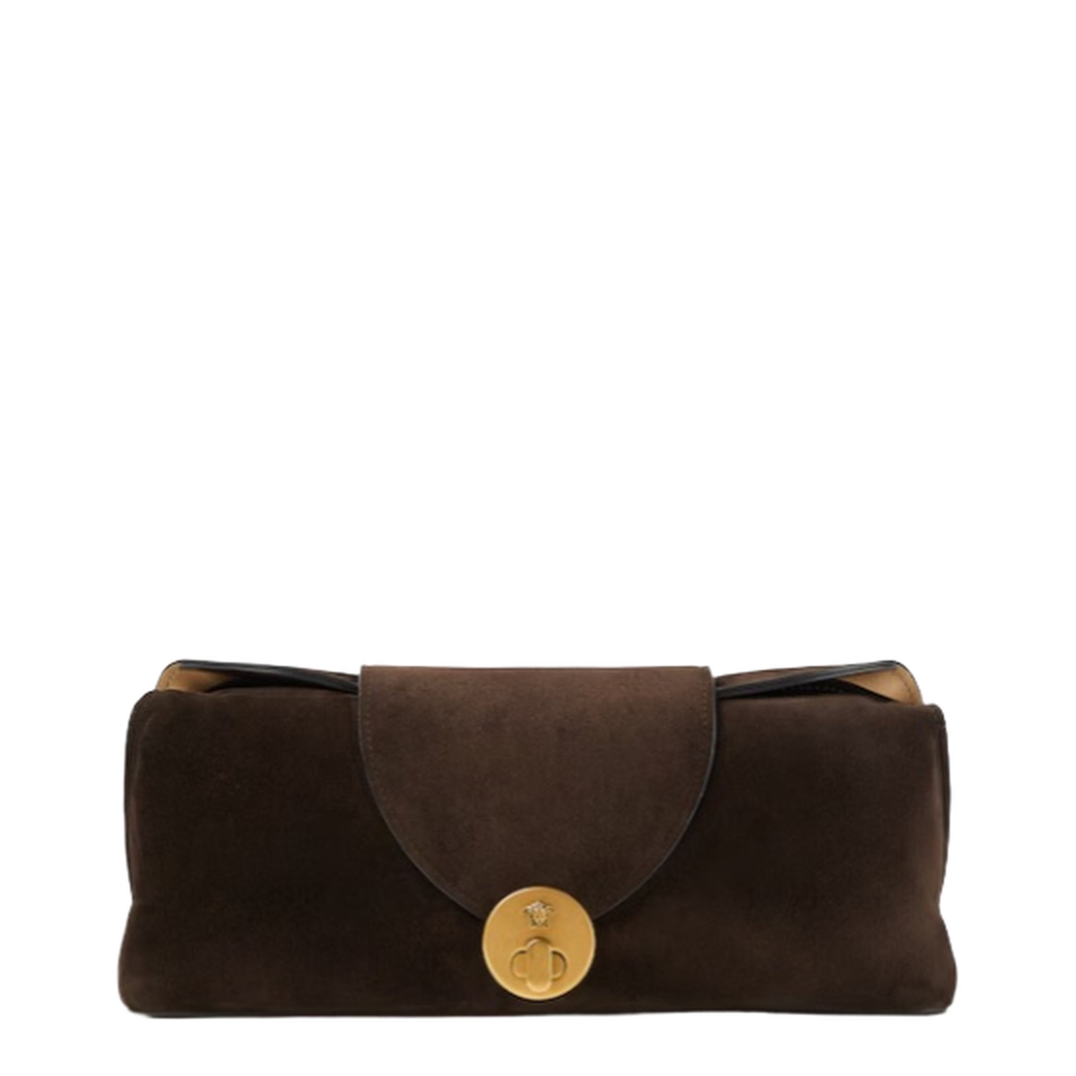 Vivian Small Suede Leather Clutch - Brown - Image 1
