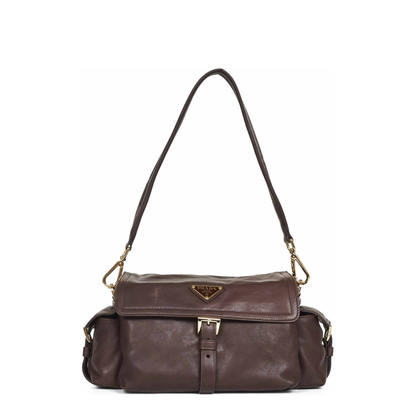 Explore Medium Nappa Leather Shoulder Bag - Sienna (Brown) - Image 1