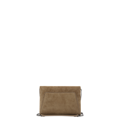 Suede Clutch Bag Brown - Image 4