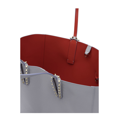 Cabata Small Grained Leather Tote Bag - Grey - Image 5