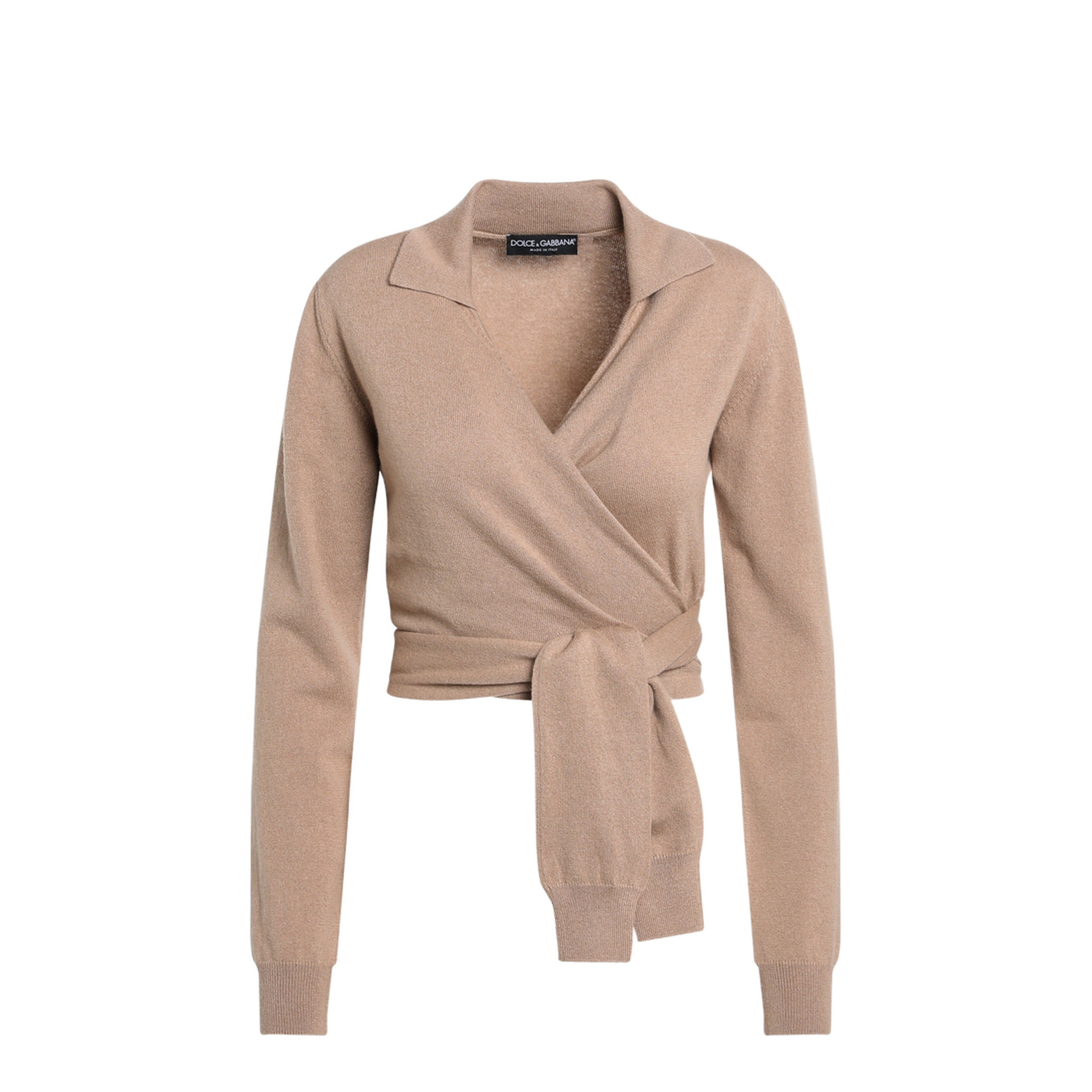 Beige Wrap Cardigan in Cashmere - Image 1