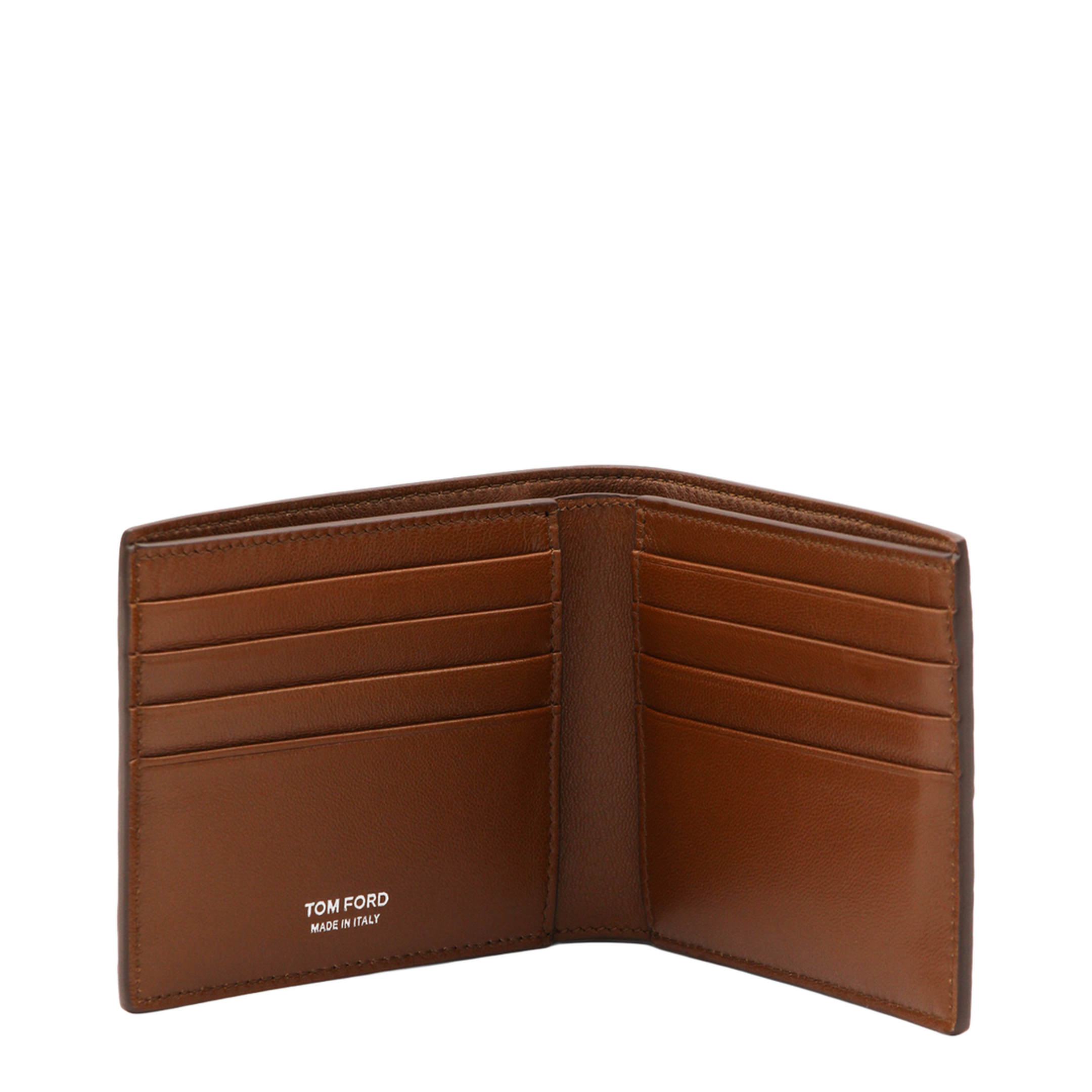 Crocodile Print Leather Wallet Brown - Image 3