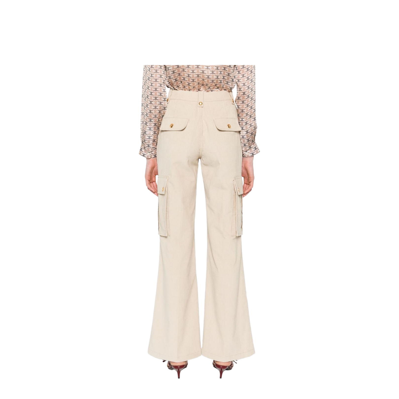 Ecru Concealed Fly Pants - Image 4