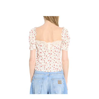 Charmeuse Top with Rose Print - Image 2