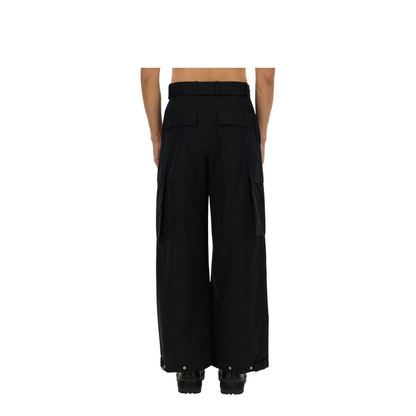 Belted Cargo Pants In Black - Image 3