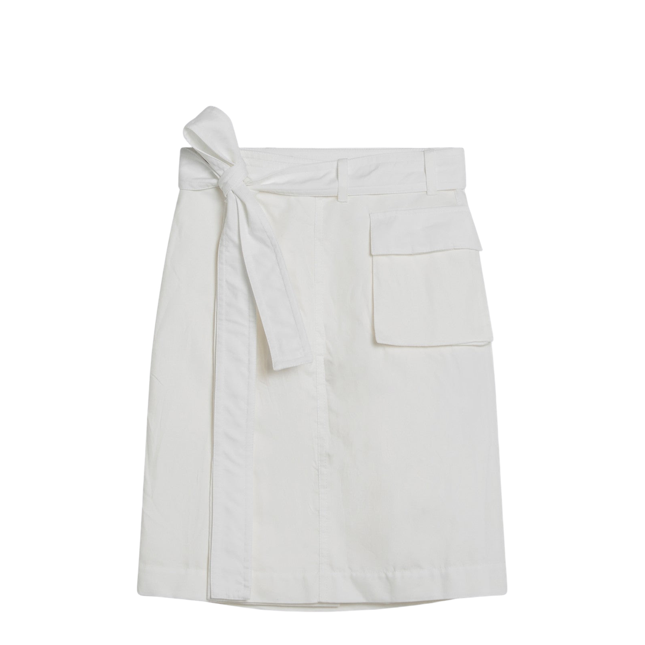 White Wrap Skirt in Cotton Blend - Image 1