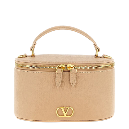 VLogo Signature Mini Grainy Calfskin Vanity Bag - Light Ivory - Image 1