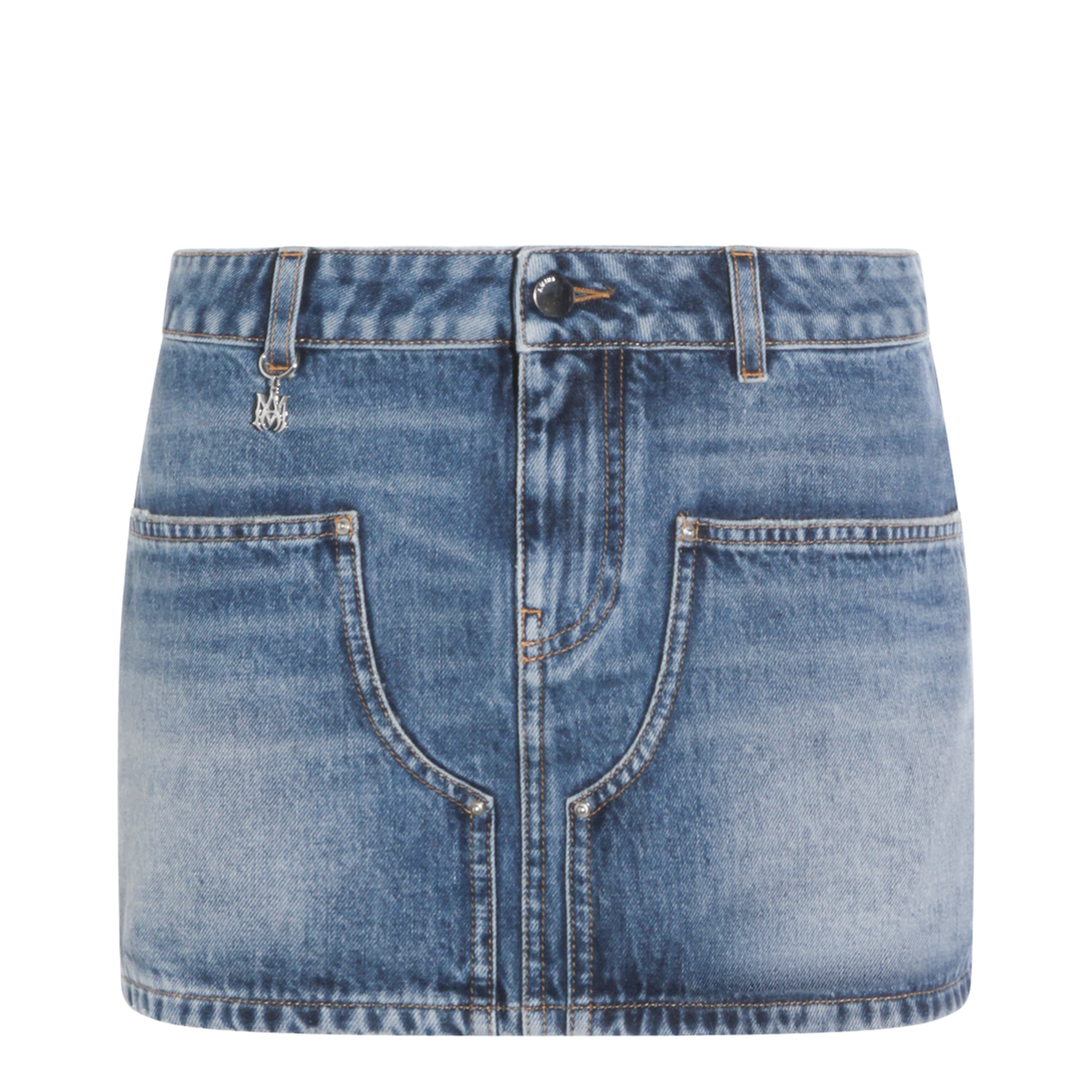 Blue Cotton Denim Skirt - Image 1
