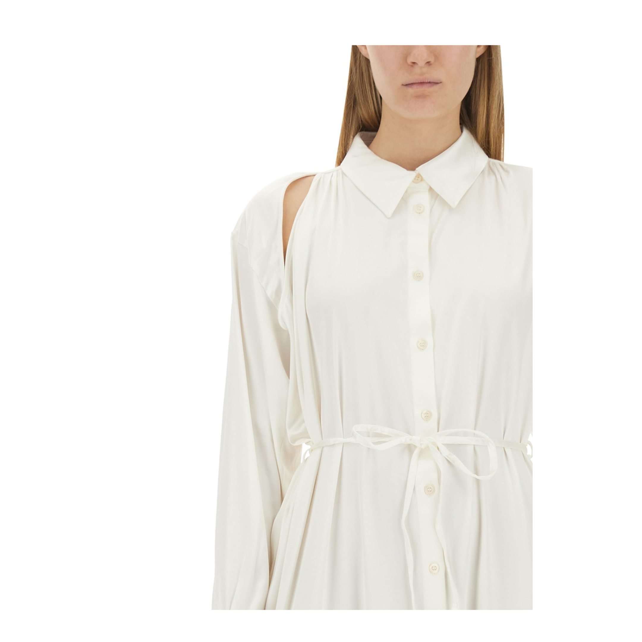 Satin Chemisier Dress - Image 4