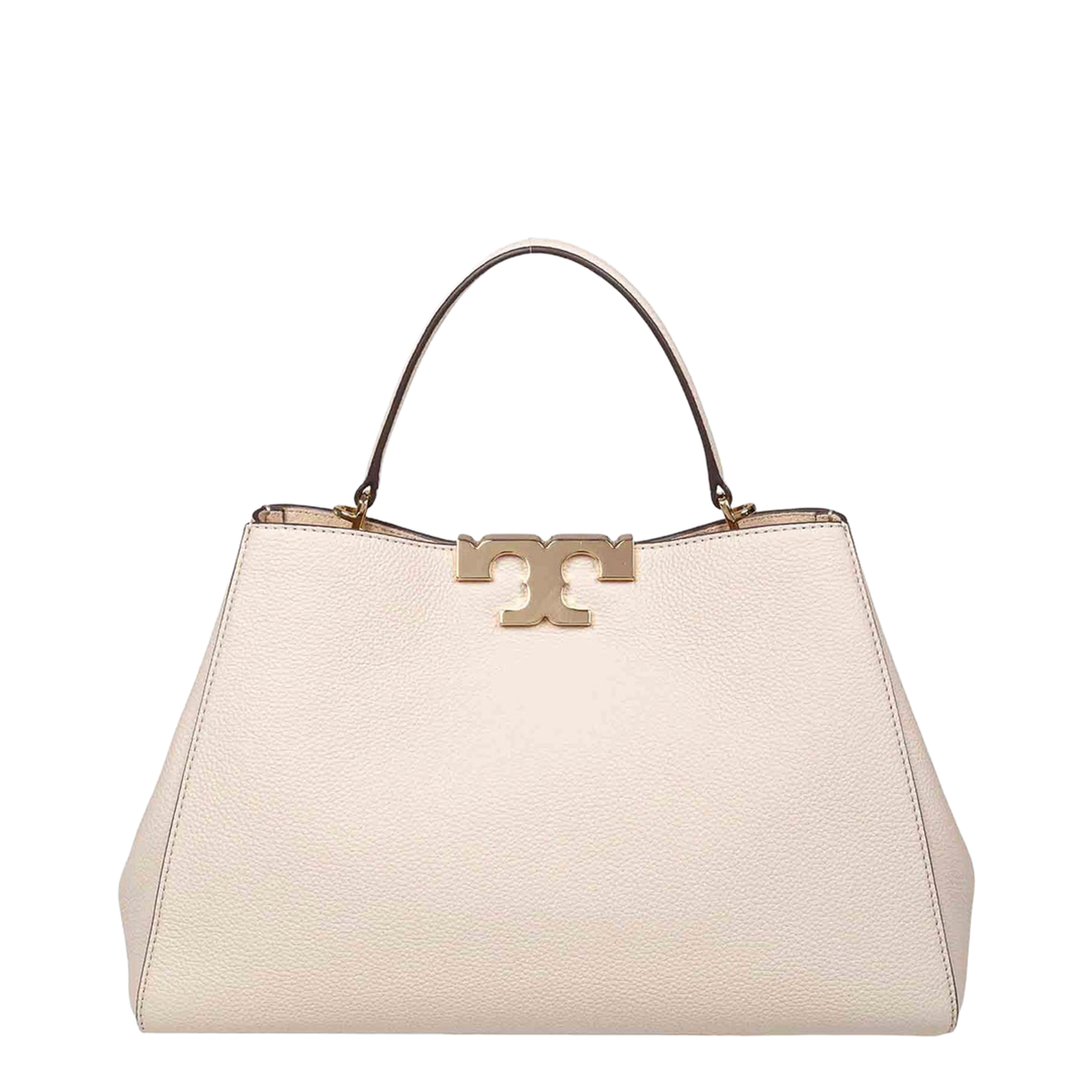 Eleanor Pebbled Leather Satchel - Light Stone - Image 2
