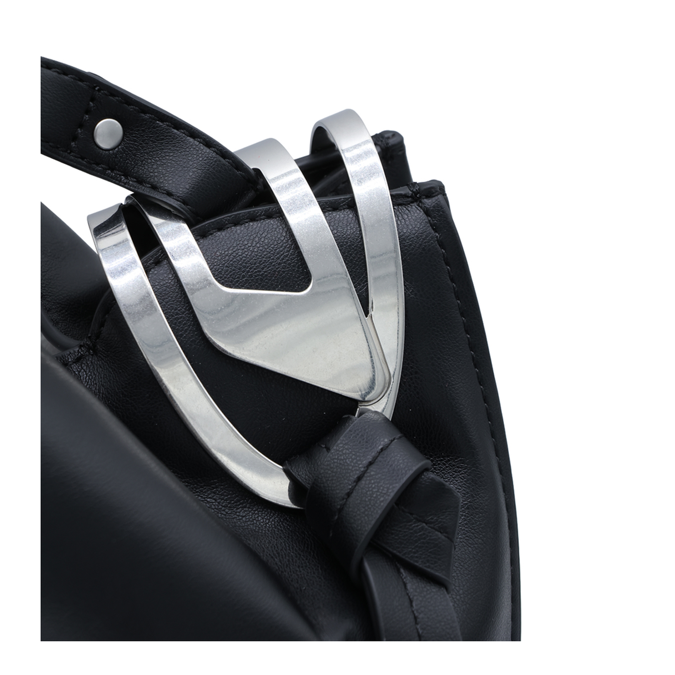 Knot-D Medium Polyurethane Top-Handle Bag - Black - Image 4
