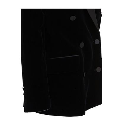 Velvet And Satin Double-Breasted Blazer - Image 4