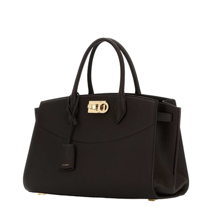 Dark Brown Leather Large Studio Soft Handbag - Image 2