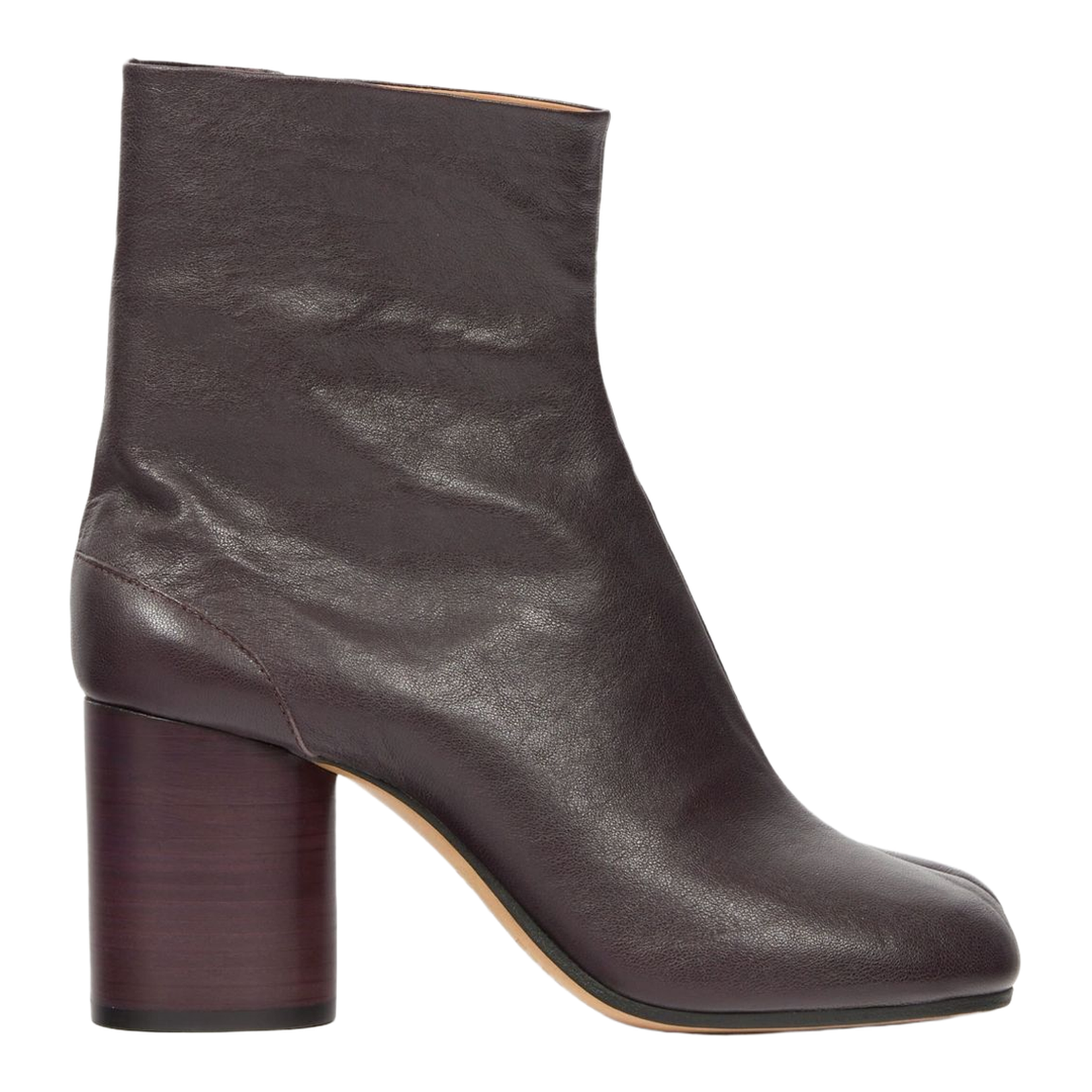 Brown Signature Tabi Toe High Block Heel Boots - Image 1