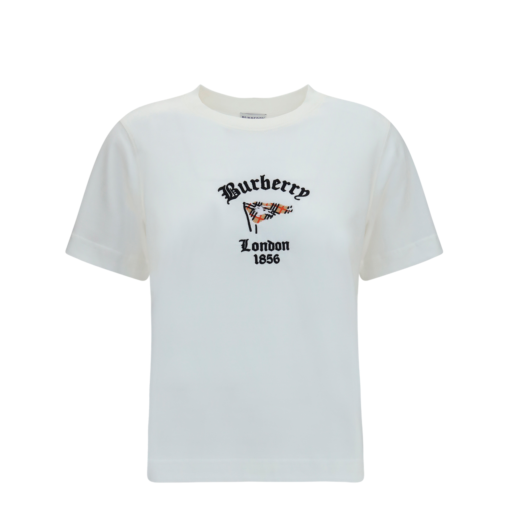 Cotton T-Shirt with Check Flag - Image 1