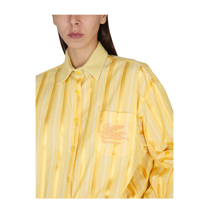 Striped Shirt Dress - Yellow - Image 4
