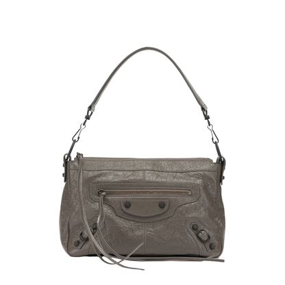 Le City Moto Small Arena Lambskin Shoulder Bag - Dark Noix - Image 1