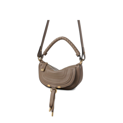 Marcie Mini Soft Leather Shoulder Bag - Brown - Image 3