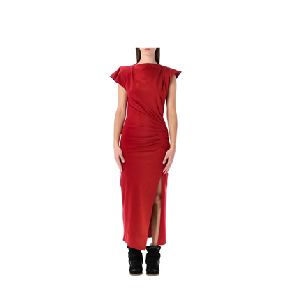 Long Cherry-Coloured Nadela Jersey Dress - Image 1