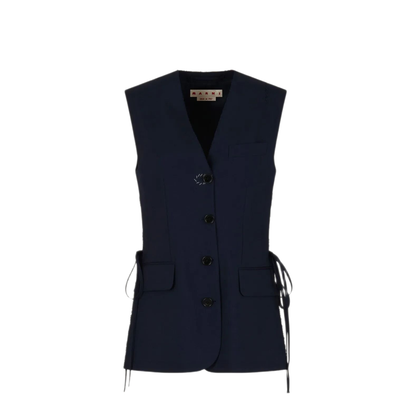 Wool Waistcoat with Side Slits - Image 1