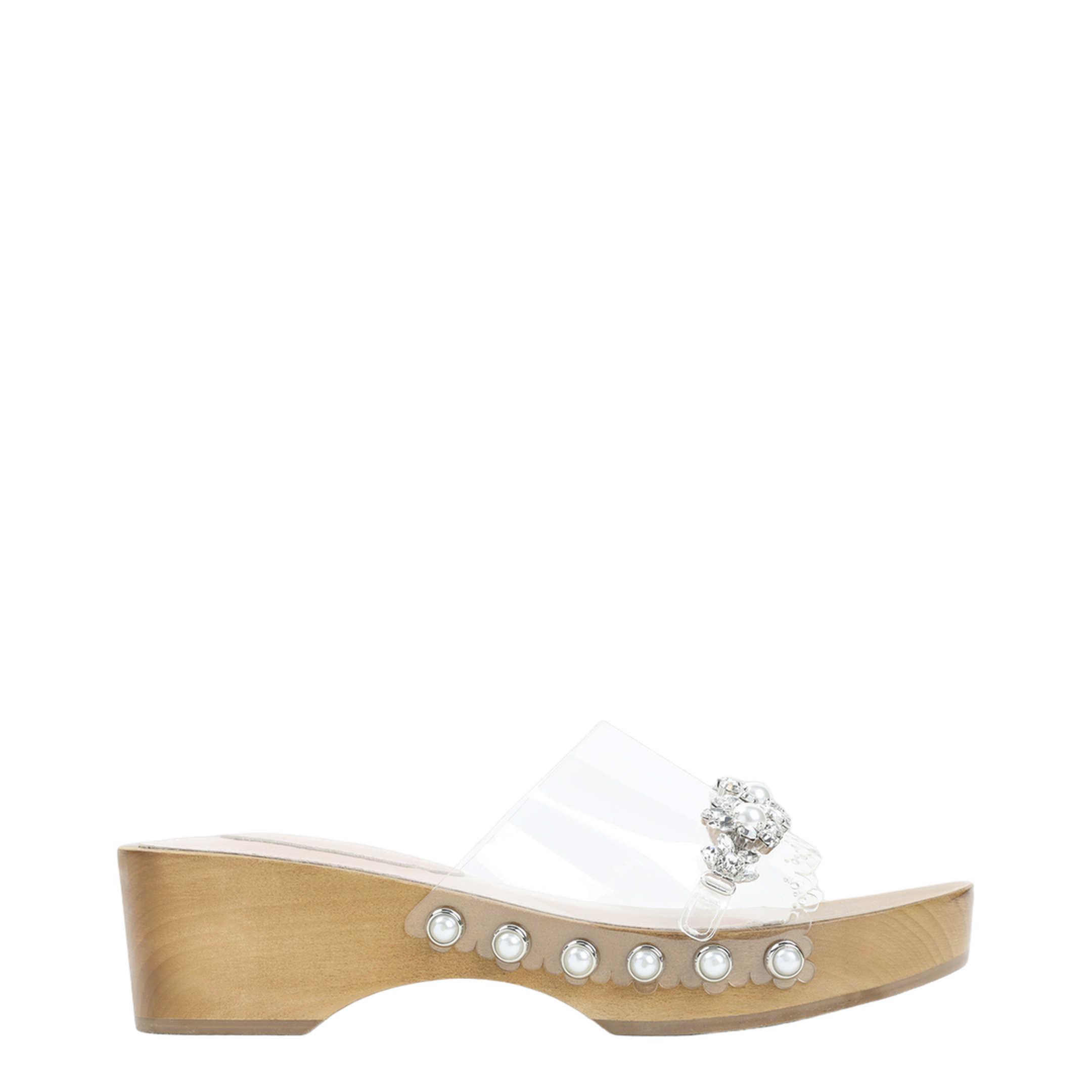 Scalloped Wooden Clog Sandals - Image 3