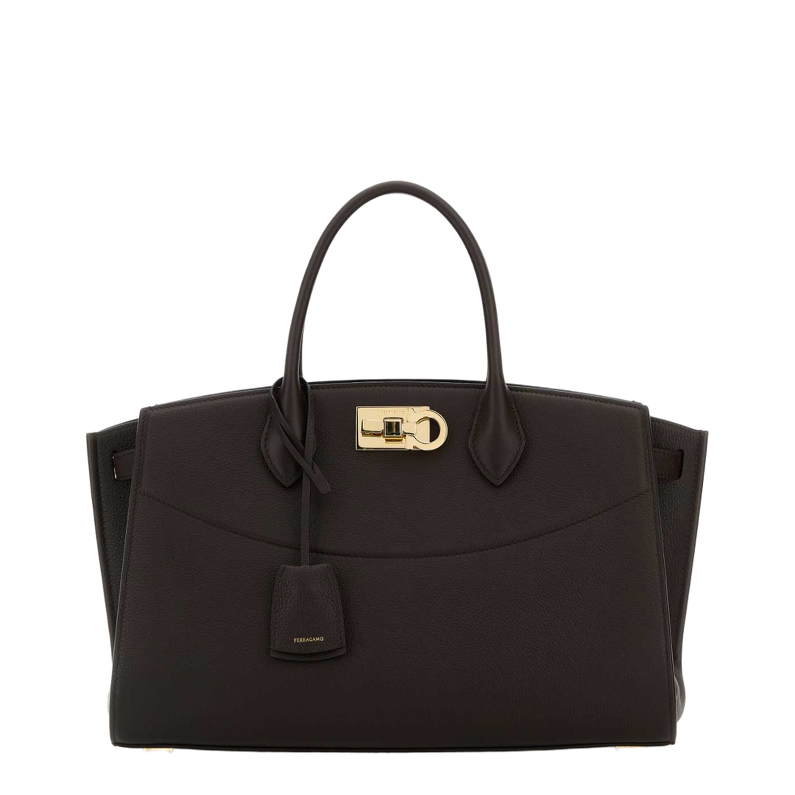 Dark Brown Leather Large Studio Soft Handbag - Image 1