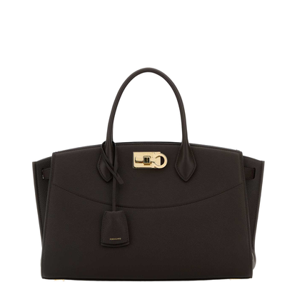 Dark Brown Leather Large Studio Soft Handbag - Image 1